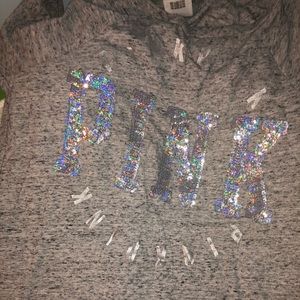 Gray VS PINK matching leggings set